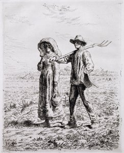 Partiendo para el trabajo, 1863 de Jean Francois Millet